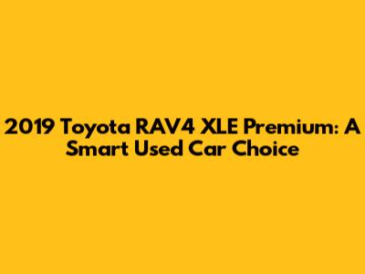 2019 Toyota RAV4 XLE Premium: A Smart Used Car Choice