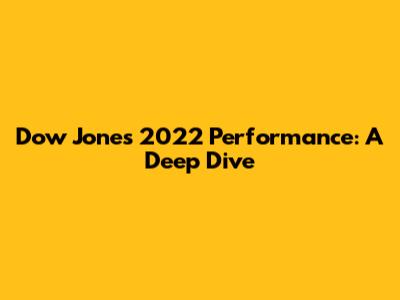Dow Jones 2022 Performance: A Deep Dive