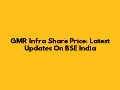 GMR Infra Share Price: Latest Updates On BSE India